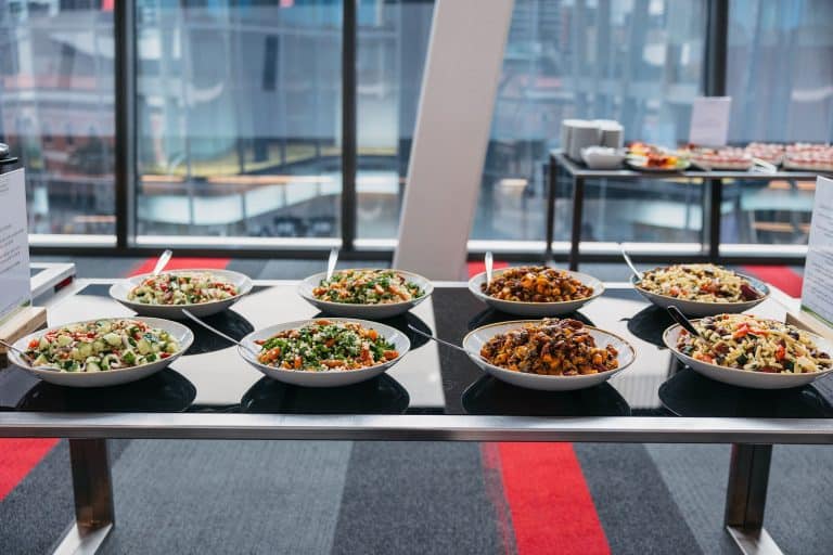 Fresh salads and dishes at the VFLI Conference 2026 event.